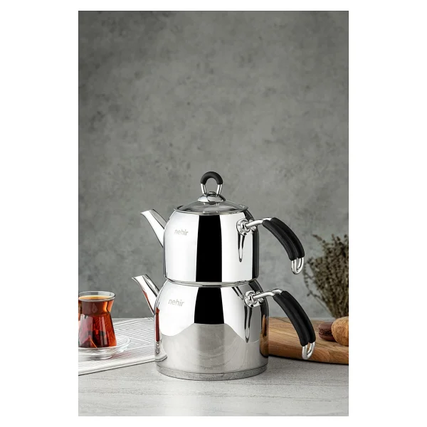 Nehir Modern Mini Boy Çelik Çaydanlık - Görsel 8
