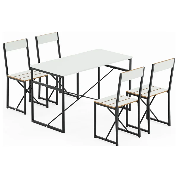 Eportatif Mutfak Masası Yemek Masası Salon Masası 4 Kişilik 120X60 Masa Beyaz 1535 - Görsel 5
