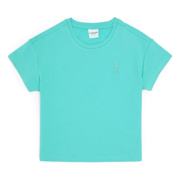 U.S. Polo Assn 50288124-Vr090 Turkuaz Kısa Kollu Bisiklet Yaka Çocuk Tişört - Görsel 4