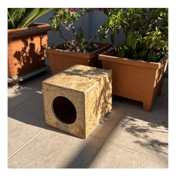 Reyo Kedi Evi Dış Ortam Uygun Ahşap Kedi Evi 34x27x24 Cm - Cat01 - Görsel 2