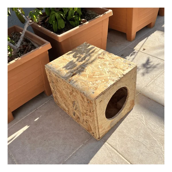 Reyo Kedi Evi Dış Ortam Uygun Ahşap Kedi Evi 34x27x24 Cm - Cat01 - Görsel 3