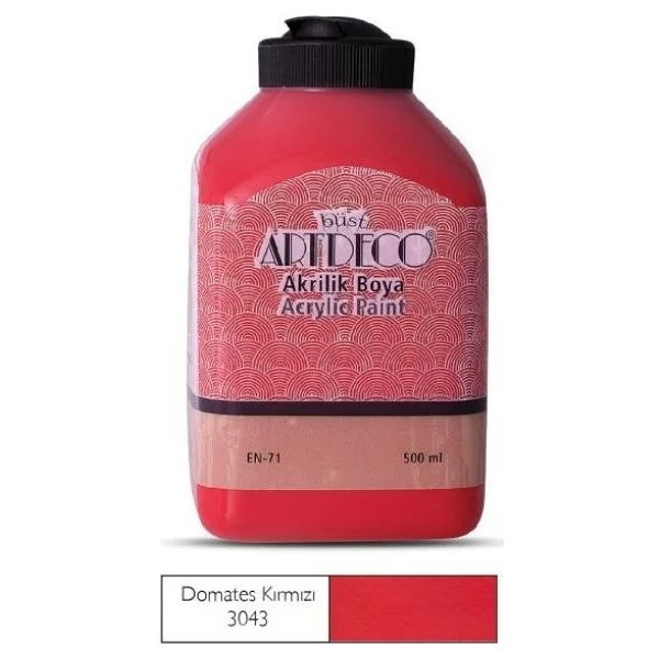 Artdeco 500 Ml 3015 Ateş Kırmızı Akrilik Boya - Görsel 4