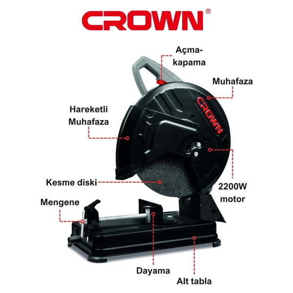 Crown Ct15232 2200 W 355 Mm Profil Kesme Makinesi - Görsel 9