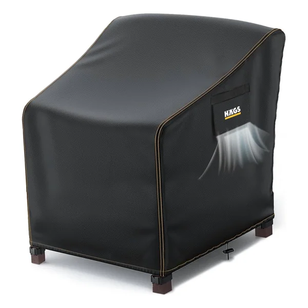 Hags Tek Kişilik Bahçe Koltuk Örtüsü, Bahçe Koltuk Koruma Brandası Örtüsü, 100-80-75cm - Siyah - Görsel 9