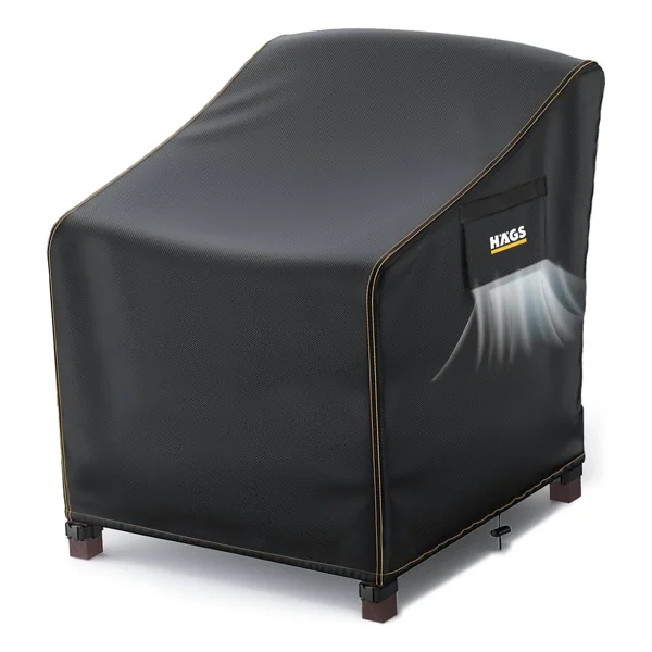 Hags Tek Kişilik Bahçe Koltuk Örtüsü, Bahçe Koltuk Koruma Brandası Örtüsü, 100-80-75cm - Siyah - Görsel 8