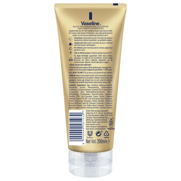 Vaseline Gluta Hya Leke Karşıtı Ve Aydınlatıcı Vücut Losyonu 200 Ml - Görsel 10