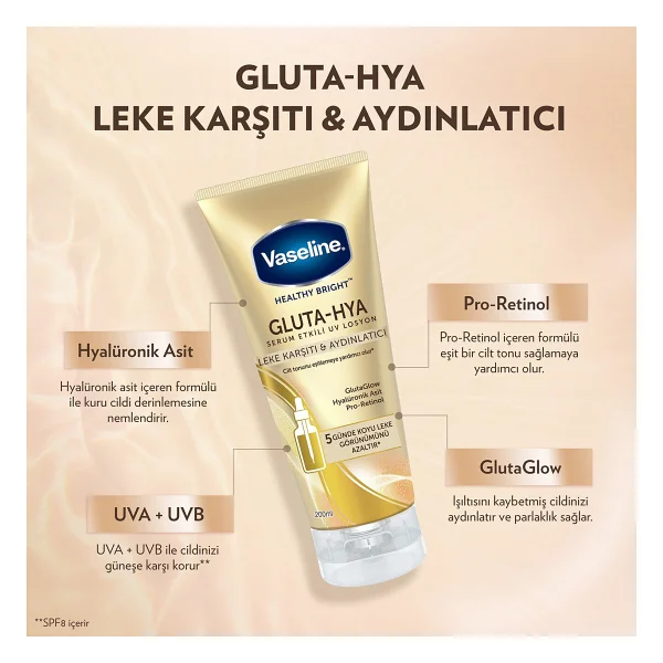 Vaseline Gluta Hya Leke Karşıtı Ve Aydınlatıcı Vücut Losyonu 200 Ml - Görsel 9