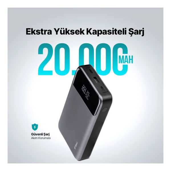 Ttec Recharger Pro Lcd 2bb218 20000 mAh Hızlı Şarj Powerbank - Görsel 3