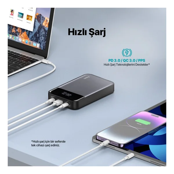 Ttec Recharger Pro Lcd 2bb218 20000 mAh Hızlı Şarj Powerbank - Görsel 5
