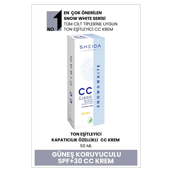 Sheida Snow White Leke Açıcı Spf 30+ 50 Ml Cc Krem - Görsel 10