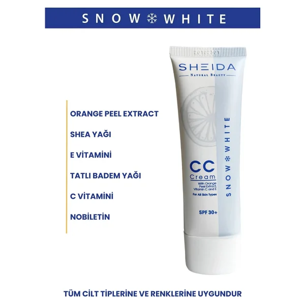 Sheida Snow White Leke Açıcı Spf 30+ 50 Ml Cc Krem - Görsel 3