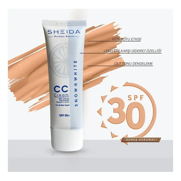 Sheida Snow White Leke Açıcı Spf 30+ 50 Ml Cc Krem - Görsel 4