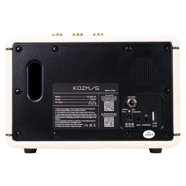 Kozmos Blaze-30cr Krem Bluetooth Hoparlör Ve Elektro Gitar Amfisi - Görsel 2