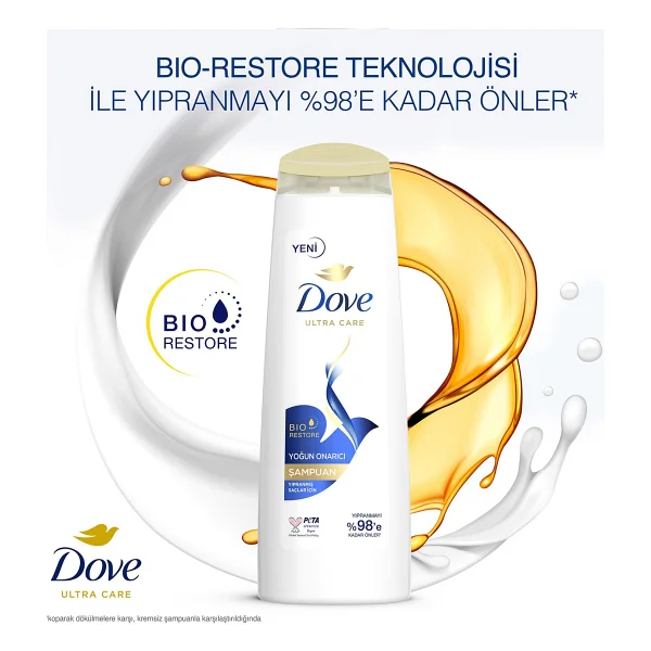 Dove Ultra Care Yoğun Onarıcı 400 Ml 3 Adet Şampuan - Görsel 3