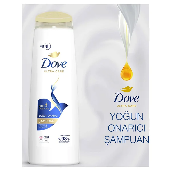 Dove Ultra Care Yoğun Onarıcı 400 Ml 3 Adet Şampuan - Görsel 5