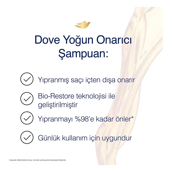 Dove Ultra Care Yoğun Onarıcı 400 Ml 3 Adet Şampuan - Görsel 7