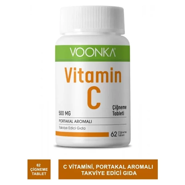 Voonka Vitamin C 500 Mg 60 Çiğneme Tableti - Görsel 5