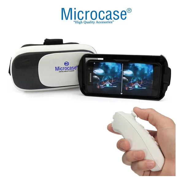 Microcase Vr 3d Sanal Gerçeklik Gözlüğü + Vr Kablosuz Bluetooth Kumanda-Al4755 - Görsel 4