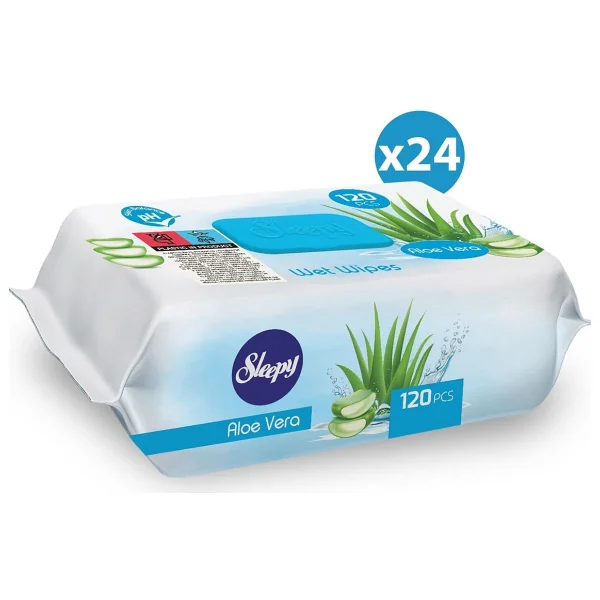 Sleepy Aloe Vera 120 Yaprak 24'lü Paket Islak Mendil - Görsel 2
