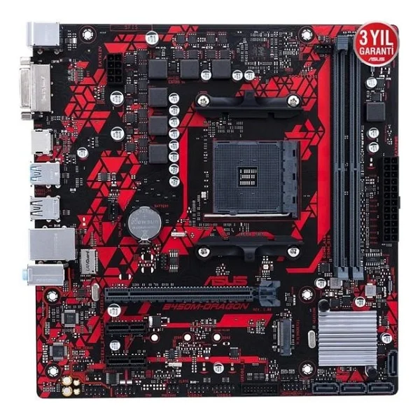 Asus B450m Dragon Am4 DDR4 Micro Atx Anakart - Görsel 6
