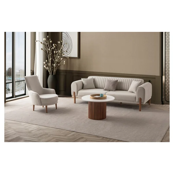 Edsy Home Galata 3+3+1 Koltuk Takımı Krem - Görsel 2