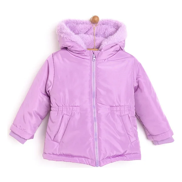 Hellobaby Hellobaby Kapüşonlu Mont Kız Bebek - Bej - 1 Yaş - Görsel 5