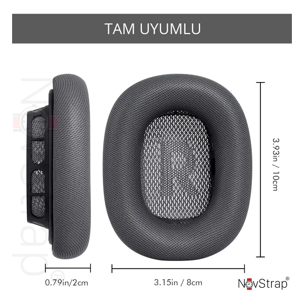Novstrap Apple AirPods Max Ile Uyumlu Yedek Kulaklık Yastığı Pedi Süngeri Protein Deri Magnetic - Görsel 5