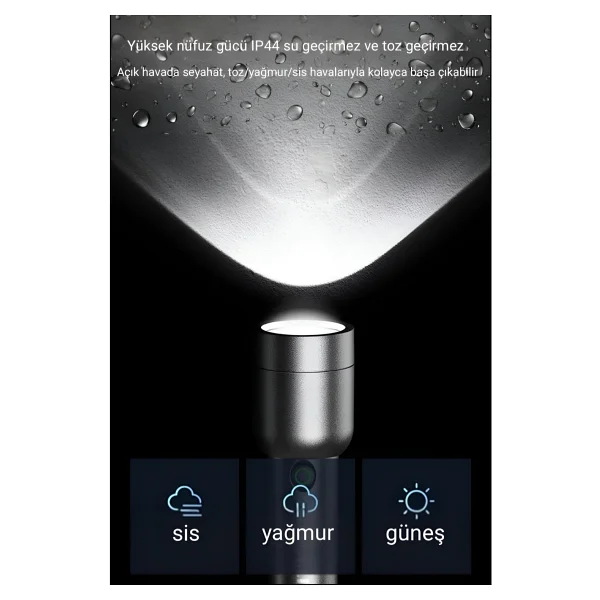 Philips Sfl1236 3w 300 Lümen Şarj Edilebilir LED El Feneri Siyah Ultra Hafif, 3 Işık Modlu (200mt Menzil, Ip44 Su Geçirmez) (Ramwhite Garantili) - Görsel 4
