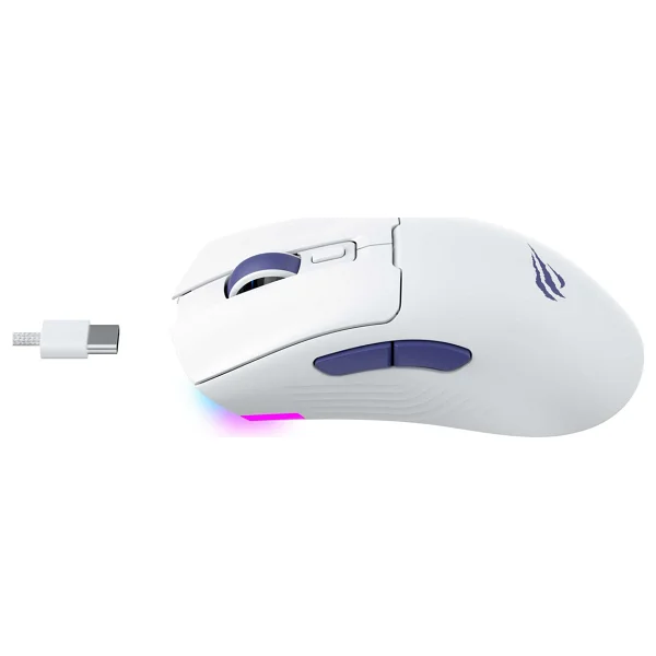 Havit Gamenote Ms966wb Beyaz RGB Şarjlı Optik Kablolu/Kablosuz Oyuncu Mouse - Görsel 3