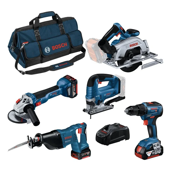 Bosch Profesyonel 5 Tool Kit Gsr 18v-55 + Gws 18v-10 + Gks 18v-57-2 + Gsa 18v-Lı + Gst 18v-125 B (3x 4.0ah; Gal 1880 Cv; C) - Görsel 7