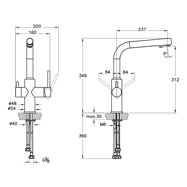 Artema Split A42144 Dual-Flow Arıtmalı Krom Mutfak Bataryası - Görsel 9