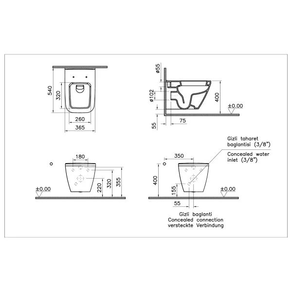 Vitra 7081l003-0090 Integra Square Asma Klozet - Görsel 2