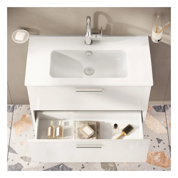 Vitra Mia 80 Cm Beyaz Banyo Dolabı Takımı 75024 - Görsel 4