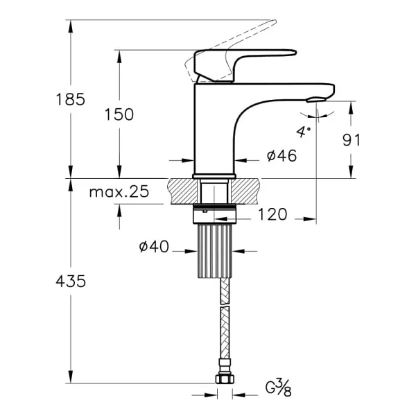 Artema Root Round A42705 Krom Lavabo Bataryası - Görsel 4