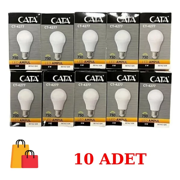 Cata Ct-4277 9 W E27 10'lu LED Ampul - Görsel 3