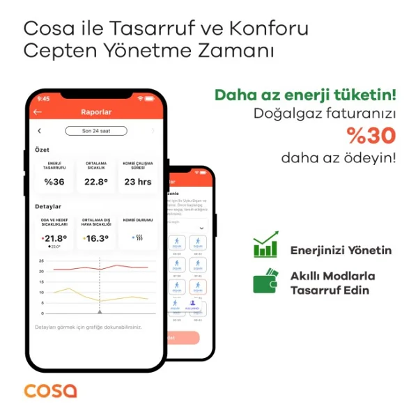 Cosa V5 Kombi Kontrolü Kablosuz Oda Termostatı - Görsel 4