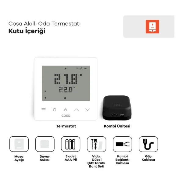 Cosa V5 Kombi Kontrolü Kablosuz Oda Termostatı - Görsel 5