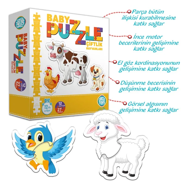 Circle Toys Baby Puzzle Çiftlik Hayvanları - Görsel 3
