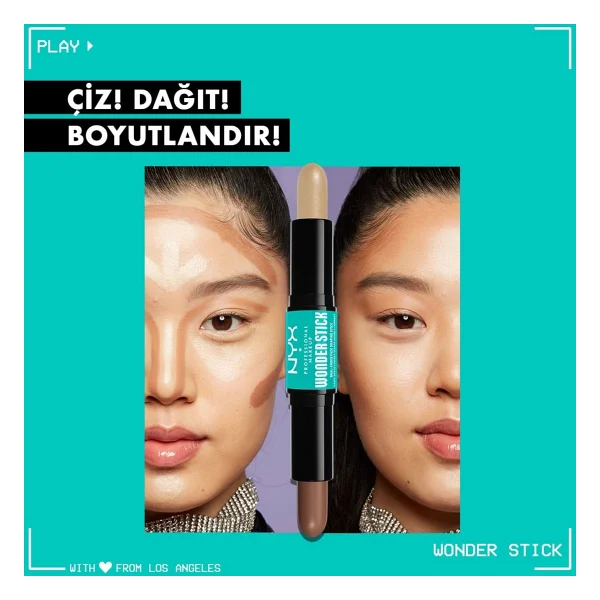 Nyx Professional Makeup Wonderstick Çift Taraflı Stick Kontür - Görsel 3