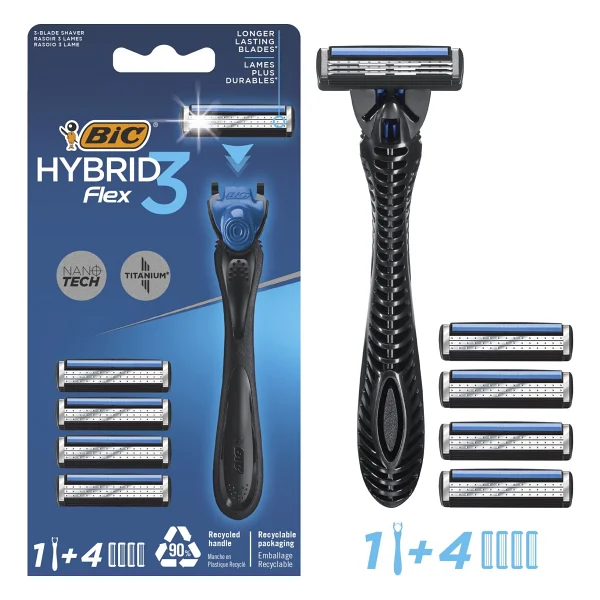 Bic Flex 3 Hybrid 3 Bıçaklı Erkek Tıraş Bıçağı + 1 Sap + 12 Yedek Başlık - Görsel 2