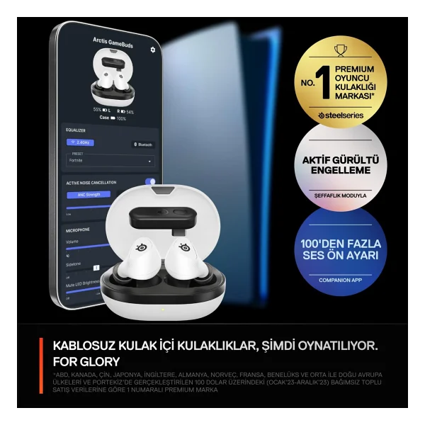 Steelseries Arctis Gamebuds ANC TWS Kulak İçi Bluetooth Oyuncu Kulaklığı - Görsel 10