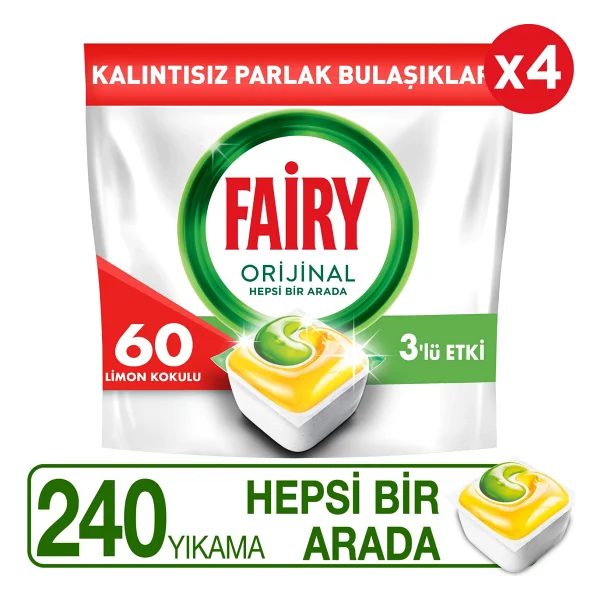 Fairy Hepsi Bir Arada Limon Bulaşık Makinesi Tableti 120'li 2 Adet - Görsel 7