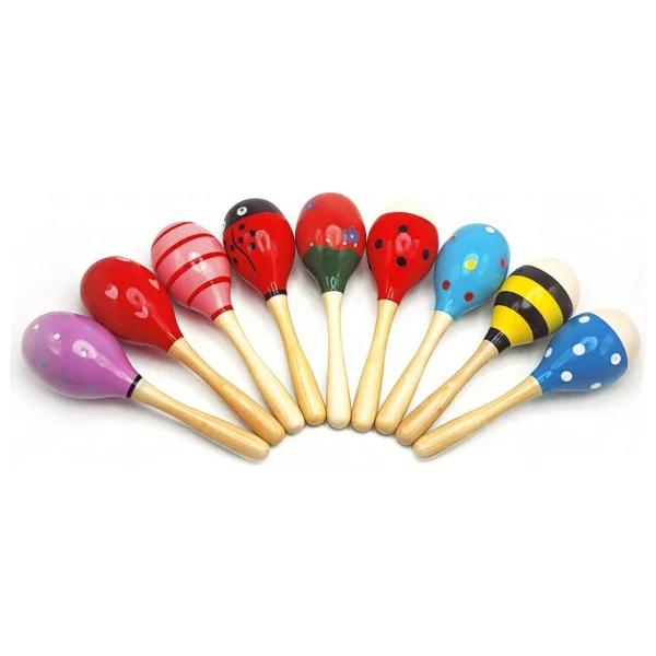 Circle Toys Ahşap Marakas Büyük Boy 20 Cm - 1 Adet - Renkli - Görsel 2