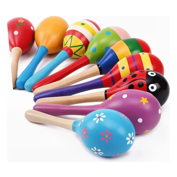 Circle Toys Ahşap Marakas Büyük Boy 20 Cm - 1 Adet - Renkli - Görsel 3