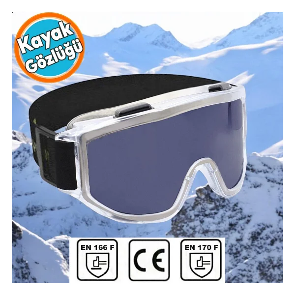 Kayak Gözlüğü Güneş Kar Gözlük Füme Snowboard Glasses Ekonomik Gözlük - Standart - Görsel 2