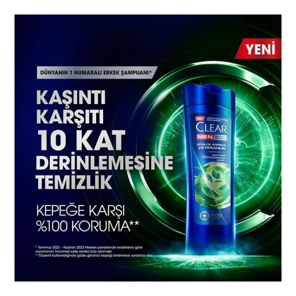 Clear Men Günlük Arınma Ve Ferahlık 350 Ml Kepek Şampuanı - Görsel 3