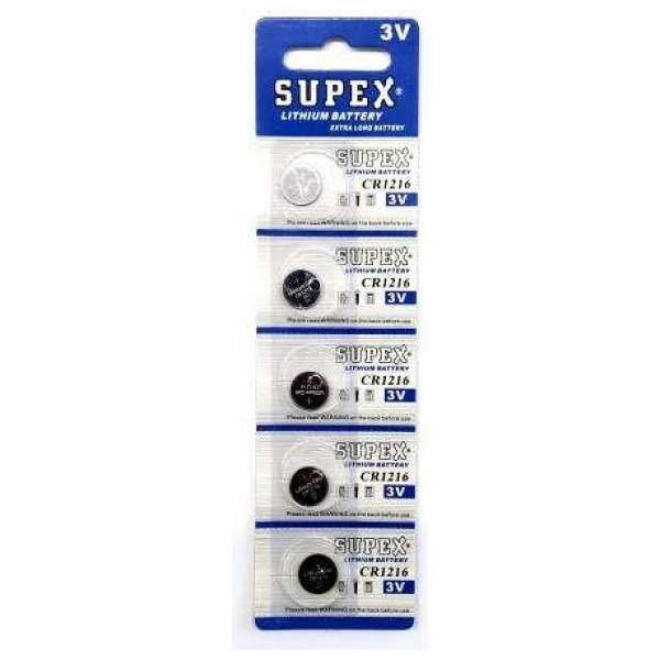 Supex Cr1216 3v Lityum 5'li Düğme Pil - Görsel 2