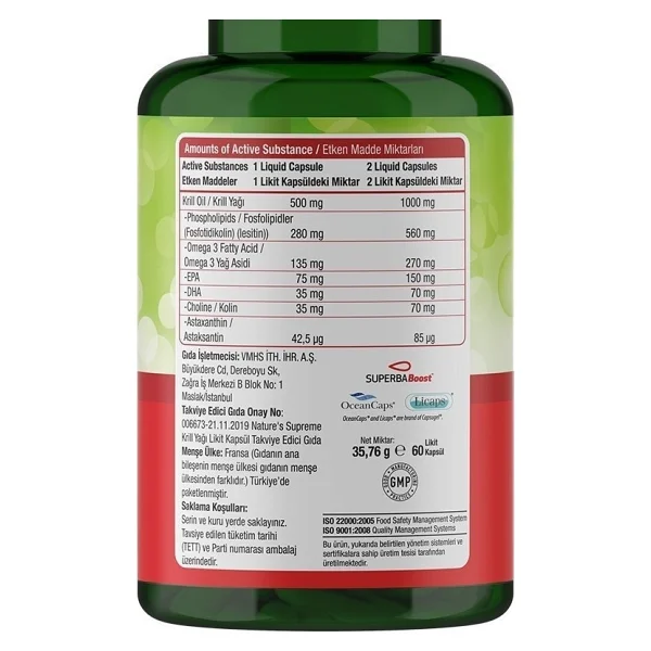 Nature's Supreme Krill Oil 1000 Mg 60 Kapsül - Görsel 5
