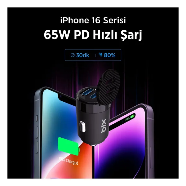 Bix Bxcc65c 65 W Hızlı Araç Şarj Aleti - Görsel 3
