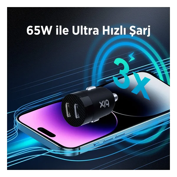 Bix Bxcc65c 65 W Hızlı Araç Şarj Aleti - Görsel 5